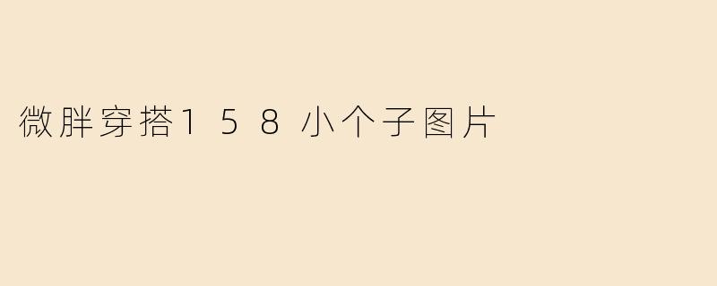 微胖穿搭158小个子图片