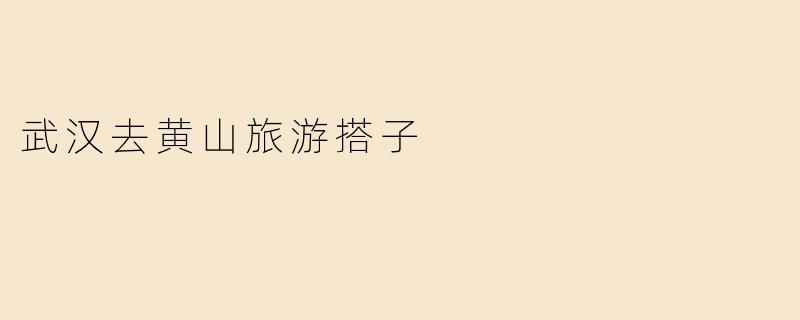 武汉去黄山旅游搭子