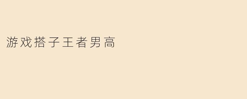 游戏搭子王者男高
