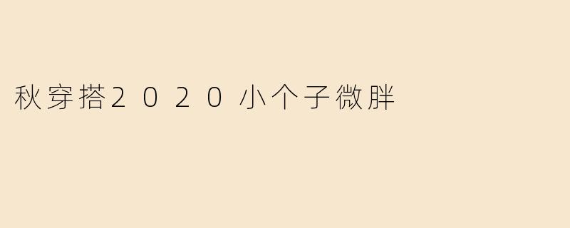 秋穿搭2020小个子微胖