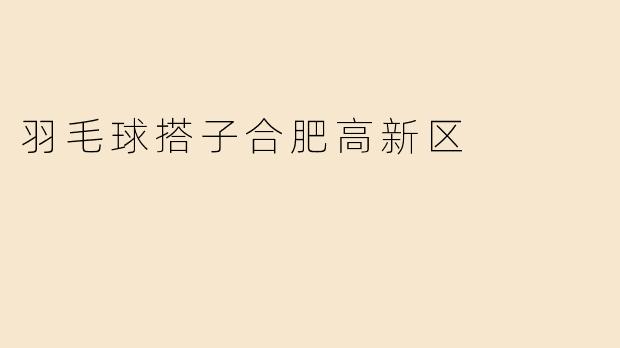 羽毛球搭子合肥高新区