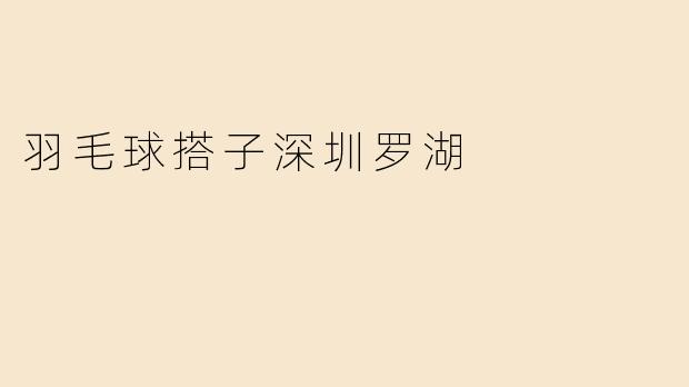 羽毛球搭子深圳罗湖