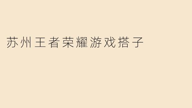 苏州王者荣耀游戏搭子