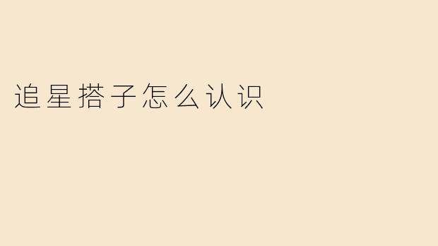 追星搭子怎么认识