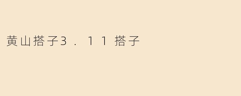 黄山搭子3.11搭子