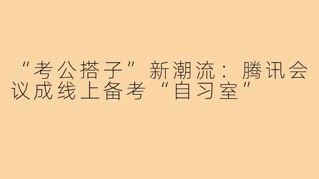“考公搭子”新潮流：腾讯会议成线上备考“自习室”