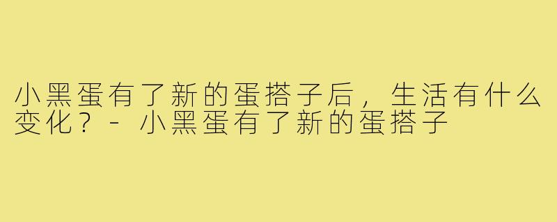 小黑蛋有了新的蛋搭子后,生活有什么变化?-小黑蛋有了新的蛋搭子