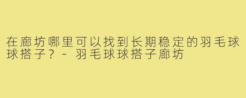 在廊坊哪里可以找到长期稳定的羽毛球球搭子？-羽毛球球搭子廊坊