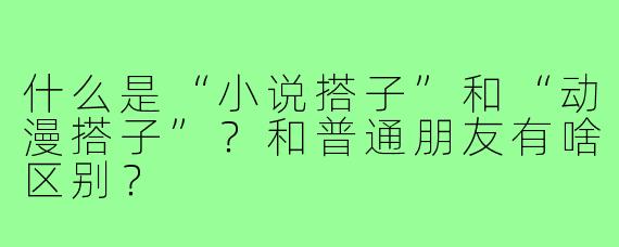 什么是“小说搭子”和“动漫搭子”?和普通朋友有啥区别?