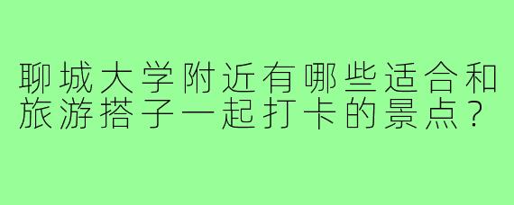 聊城大学附近有哪些适合和旅游搭子一起打卡的景点？