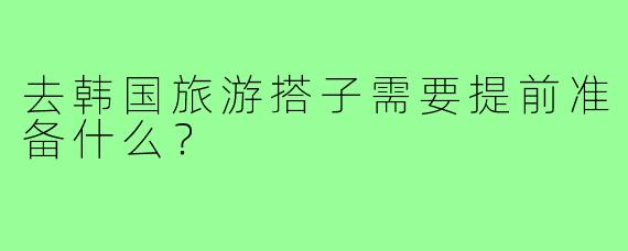 去韩国旅游搭子需要提前准备什么?
