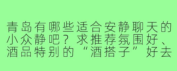 青岛有哪些适合安静聊天的小众静吧？求推荐氛围好、酒品特别的“酒搭子”好去处！