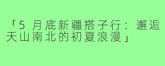 「5月底新疆搭子行：邂逅天山南北的初夏浪漫」
