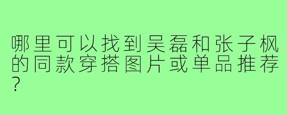 哪里可以找到吴磊和张子枫的同款穿搭图片或单品推荐？