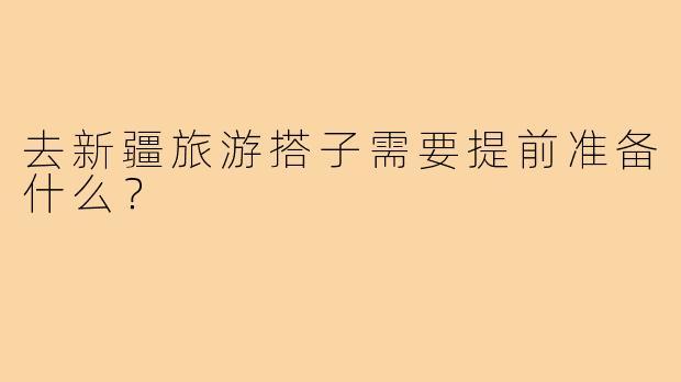 去新疆旅游搭子需要提前准备什么?