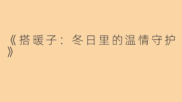 《搭暖子：冬日里的温情守护》