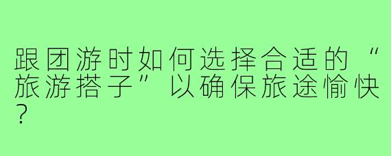 跟团游时如何选择合适的“旅游搭子”以确保旅途愉快?
