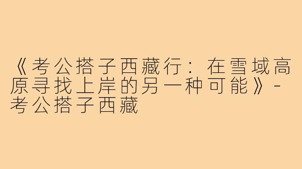 《考公搭子西藏行：在雪域高原寻找上岸的另一种可能》-考公搭子西藏