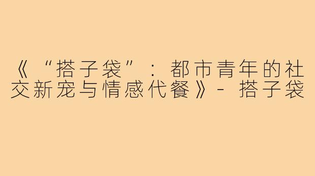 《“搭子袋”:都市青年的社交新宠与情感代餐》-搭子袋