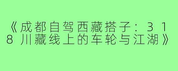 《成都自驾西藏搭子：318川藏线上的车轮与江湖》