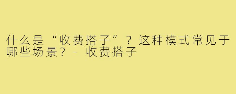 什么是“收费搭子”?这种模式常见于哪些场景?-收费搭子