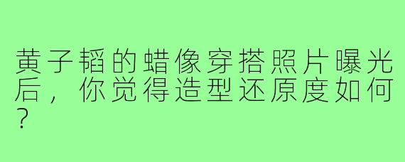黄子韬的蜡像穿搭照片曝光后，你觉得造型还原度如何？