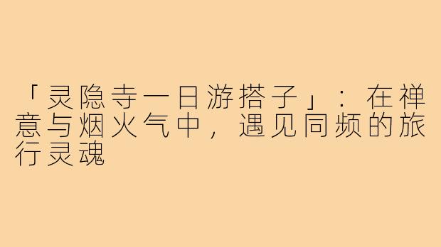 「灵隐寺一日游搭子」：在禅意与烟火气中，遇见同频的旅行灵魂