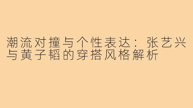 潮流对撞与个性表达：张艺兴与黄子韬的穿搭风格解析