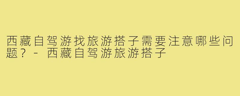 西藏自驾游找旅游搭子需要注意哪些问题?-西藏自驾游旅游搭子