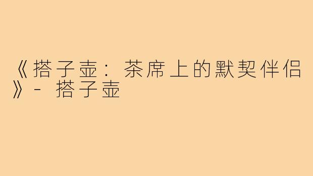 《搭子壶：茶席上的默契伴侣》-搭子壶