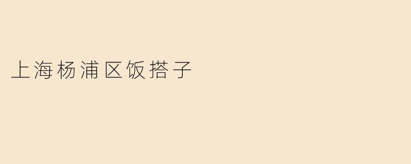 上海杨浦区饭搭子