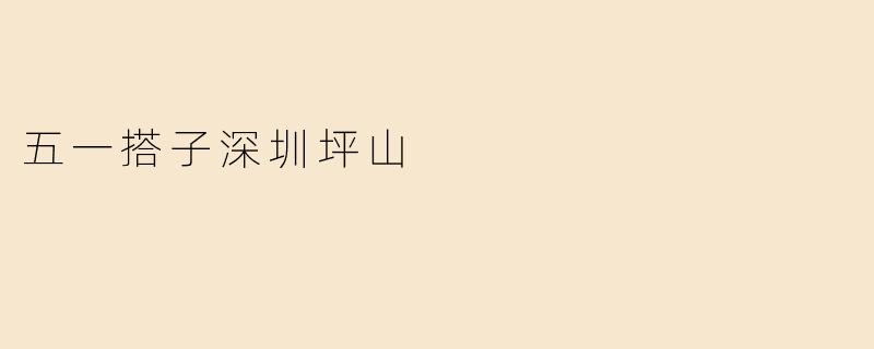 五一搭子深圳坪山