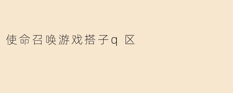 使命召唤游戏搭子q区