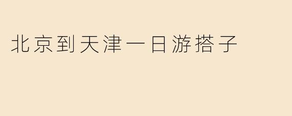 北京到天津一日游搭子