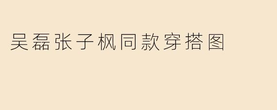 吴磊张子枫同款穿搭图