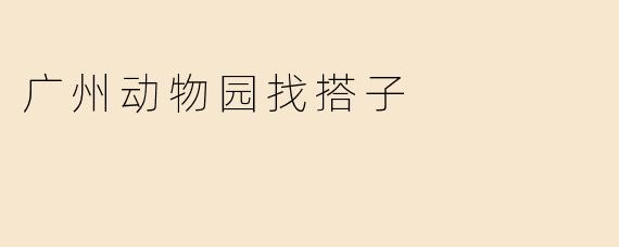 广州动物园找搭子