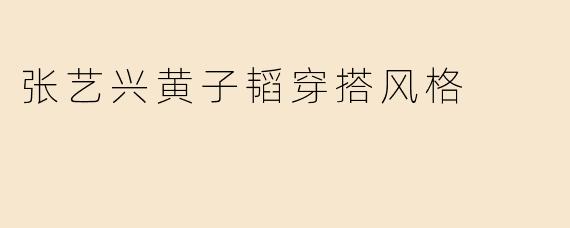 张艺兴黄子韬穿搭风格