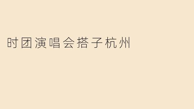 时团演唱会搭子杭州
