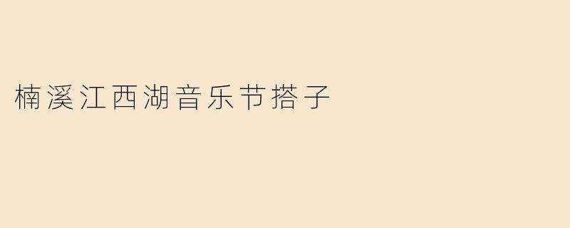 楠溪江西湖音乐节搭子