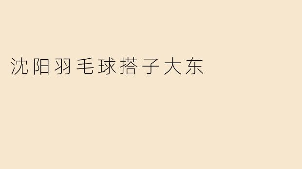 在沈阳大东区哪里可以找到羽毛球搭子？
