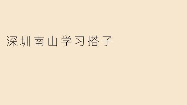 深圳南山学习搭子