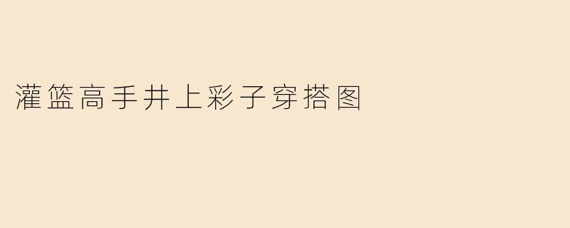 灌篮高手井上彩子穿搭图