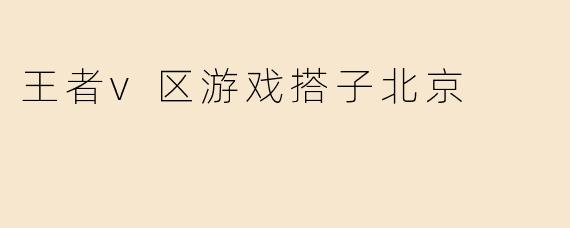 王者v区游戏搭子北京