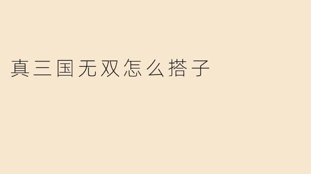 真三国无双怎么搭子