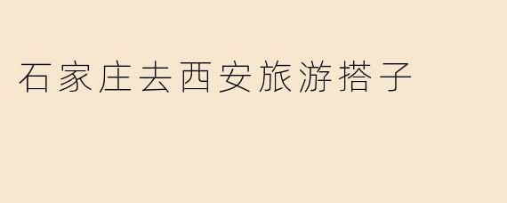 石家庄去西安旅游搭子