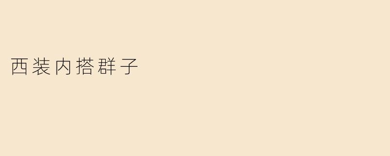 西装内搭群子