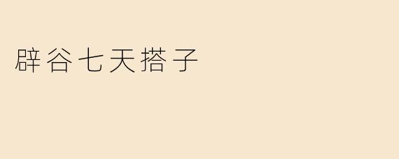 辟谷七天搭子
