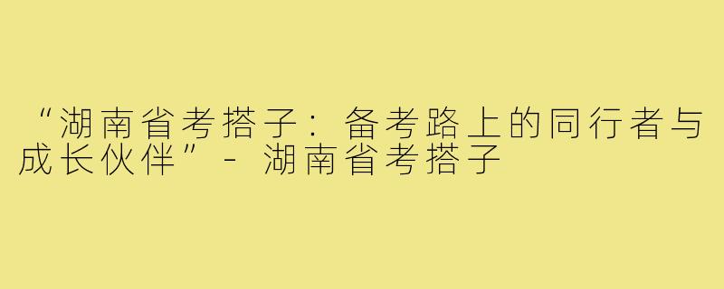 “湖南省考搭子：备考路上的同行者与成长伙伴”-湖南省考搭子
