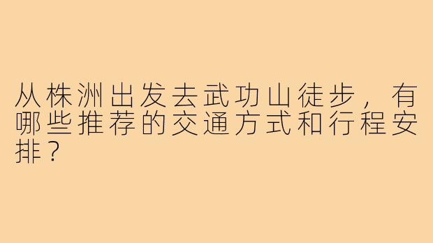 从株洲出发去武功山徒步,有哪些推荐的交通方式和行程安排?