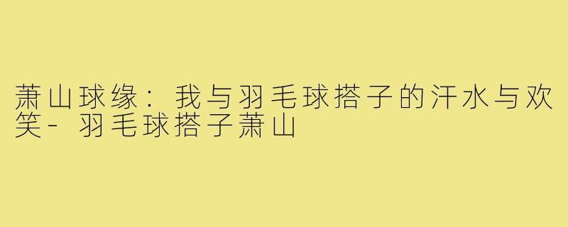 萧山球缘：我与羽毛球搭子的汗水与欢笑-羽毛球搭子萧山